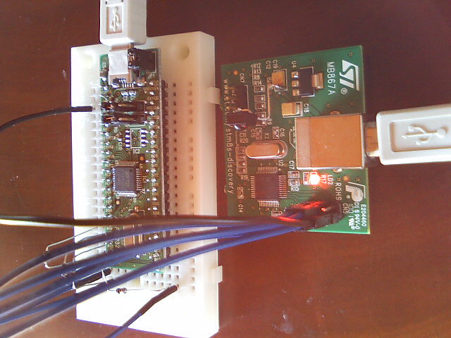 FTDI2232D Module attached to STM8S Discovery Kit