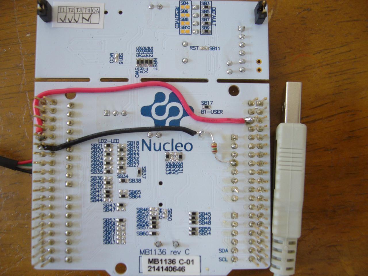 STM32 Nucleo F103 back side